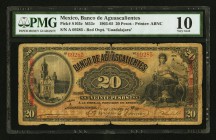 Mexico Banco De Aguascalientes 20 Pesos 1.10.1902 Pick S103c M53c PMG Very Good 10. 

HID09801242017