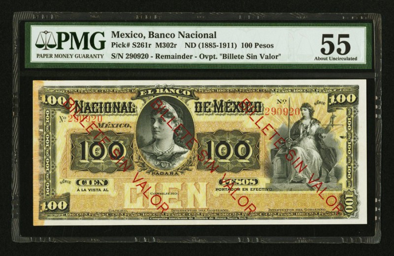 Mexico Banco Nacional de Mexicano 100 Pesos ND (1885-1911) Pick S261r s M302r Re...