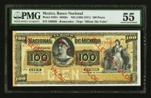 Mexico Banco Nacional de Mexicano 100 Pesos ND (1885-1911) Pick S261r s M302r Remainder PMG About Uncirculated 55. Previously mounted.

HID09801242017