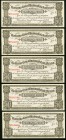 Mexico Gobierno Constitucionalista de Mexico, Monclova 50 Pesos 28.5.1913 Pick S634b, Five Examples Crisp Uncirculated. 

HID09801242017