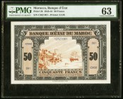 Morocco Banque d'Etat du Maroc 50 Francs 1.3.1944 Pick 26 PMG Choice Uncirculated 63. 

HID09801242017