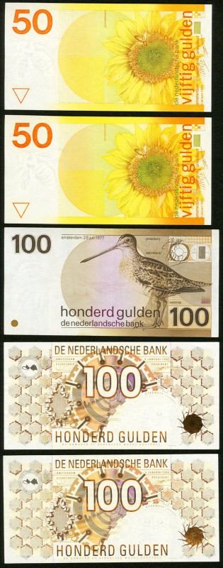 Netherlands Nederlandsche Bank 50 Gulden 4.1.1982 Pick 96 (2); 100 Gulden 28.7.1...