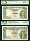 New Zealand Reserve Bank of New Zealand 10 Pounds ND (1967) Pick 161d Two Consecutive Examples PCGS Gem New 65PPQ. 

HID09801242017