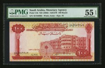 Saudi Arabia Monetary Agency 100 Riyals ND (1966) Pick 15b PMG About Uncirculated 55 EPQ. 

HID09801242017