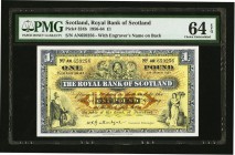 Scotland Bank of Scotland 1 Pound 1.3.1957 Pic 324b PMG Choice Uncirculated 64 EPQ. 

HID09801242017
