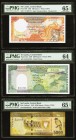 Sri Lanka Central Bank of Sri Lanka 100; 1000; 5000 Rupees 1988; 1990; 2016 Pick 99b; 101c; 128 PMG Gem Uncirculated 65 EPQ (2); Choice Uncirculated 6...