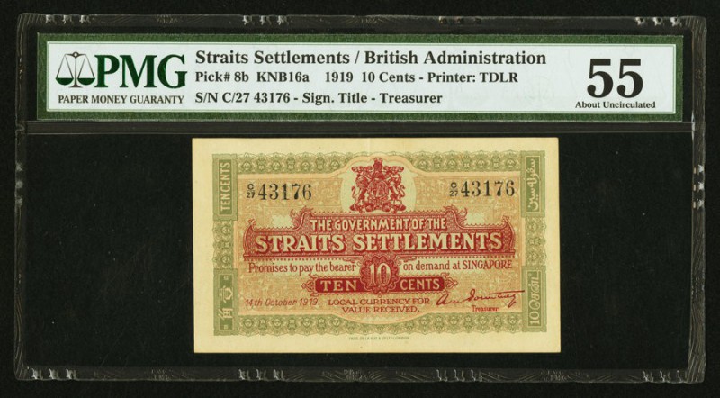 Straits Settlements Government of Straits Settlements 10 Cents 14.10.1919 Pick 8...