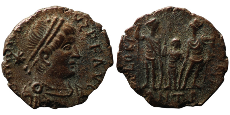 Honorius (AD 393-423). Antioch
AE Follis (15mm, 2,15g)