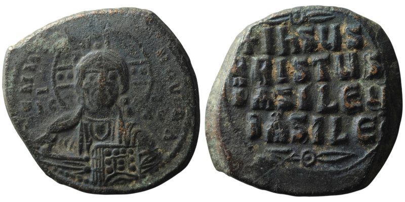 Anonymous Follis. Time of Basil II with Constantine VIII (AD 976-1025). Constant...