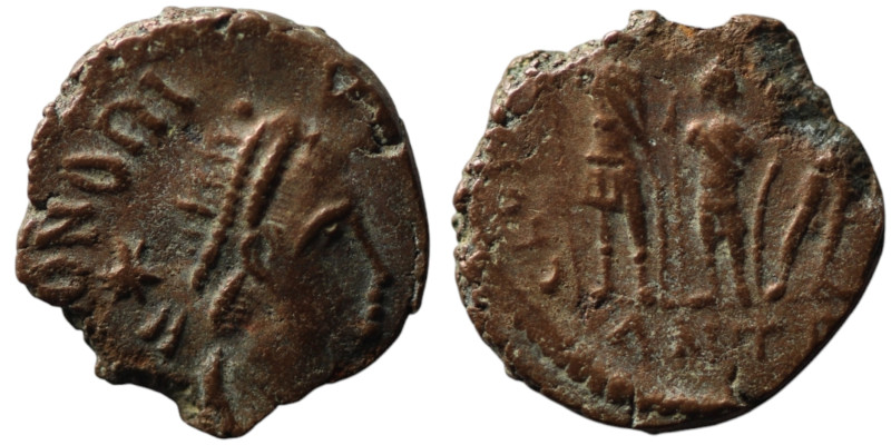 Honorius (AD 393-423). Antioch
AE Follis (14mm, 1,28g)