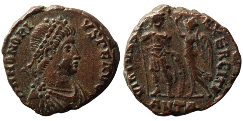 Honorius (AD 393-423). Antioch
AE Follis (16mm, 2,57g)