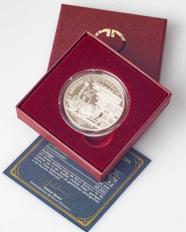 Austria 20 Euro 2007 Emperor Ferdinand Northern Railway. Austrian Railways Serie...