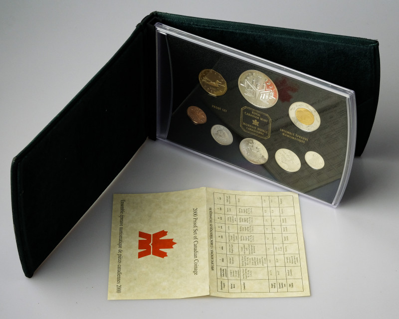 Canada. Elizabeth II (1952-2022). 1 Cent - 2 Dollars 2000 Set. Bronze, bronze pl...