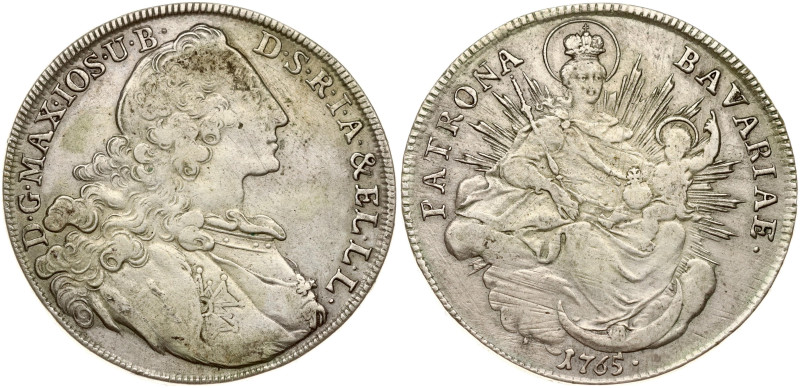 Germany, Bavaria. Maximilian III Joseph (1745-1777). Taler 1765. Silver 27.61 g....