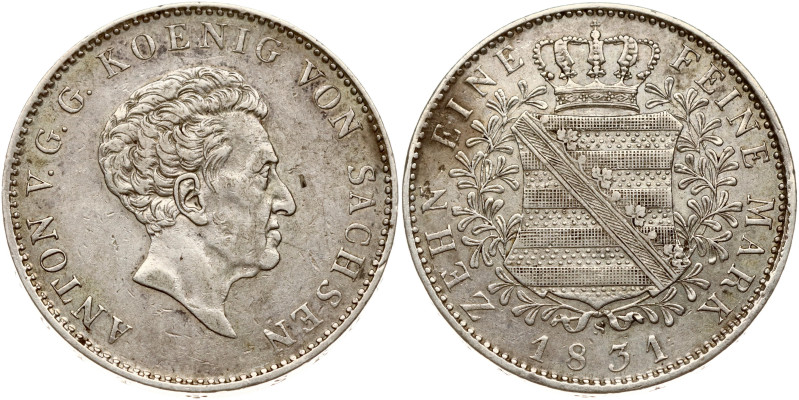 Germany, Saxony. Anton I (1827-1836). Taler 1831 S. Silver 27.79 g. KM 1120, Dav...