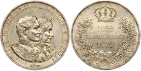 Germany Saxony 2 Taler 1872 B Golden Wedding Anniversary