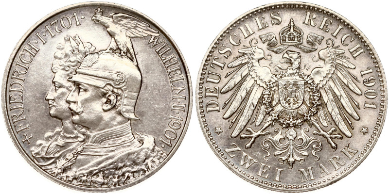 Germany, Prussia. Wilhelm II (1888-1918). 2 Mark 1901 A, 200th Anniversary of th...