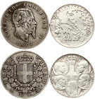 Italy 5 Lire 1872 M BN & Greece 30 Drachmai  ND (1963)Lot of 2 coins