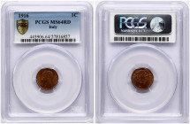 Italy 1 Centesimo 1916 PCGS MS 64 RD