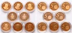 Italy Vatican City 5 Euro Cent 2007 R - 2020 R Lot of 8 coins