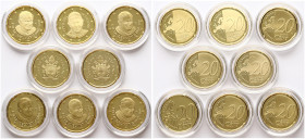 Italy Vatican City 20 Euro Cent 2007 R - 2020 R Lot of 8 coins