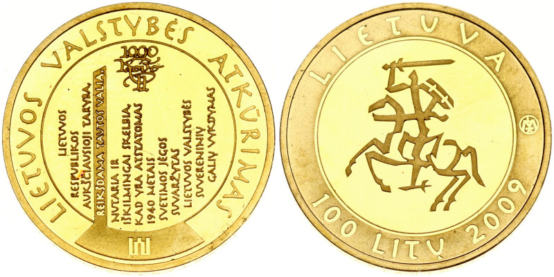 Lithuania. 100 Litu 2009, Millennium of the first mention of the name 'Lithuania...