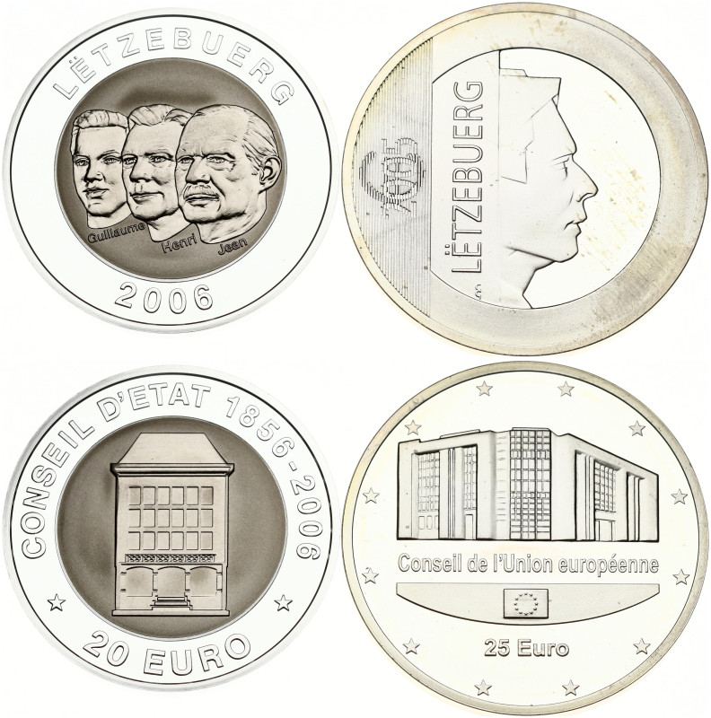 Luxembourg 20 & 25 Euro (2005-2006) Commemorative issue. Henri (2000-). 150th An...