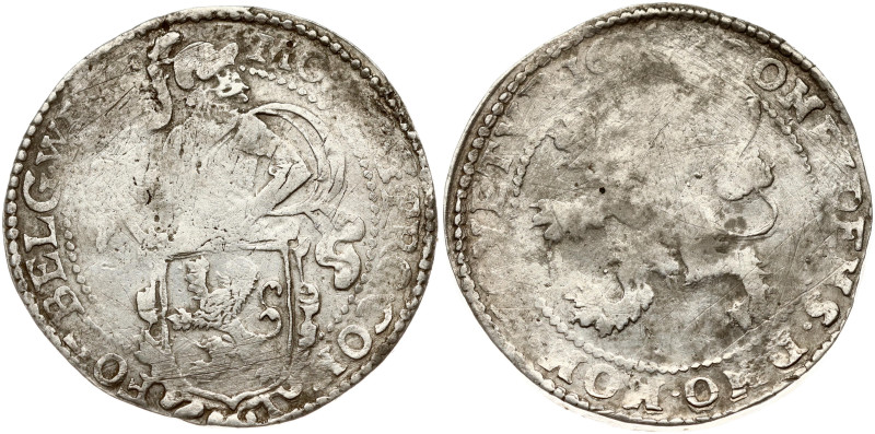 Netherlands, West Friesland. Lion Daalder 16??. Silver 26.69 g. KM 14. Small scr...