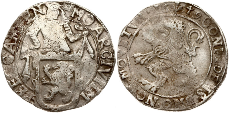 Netherlands, Kampen. Lion Daalder 1649. Silver 26.13 g. KM 42. Small scratches....