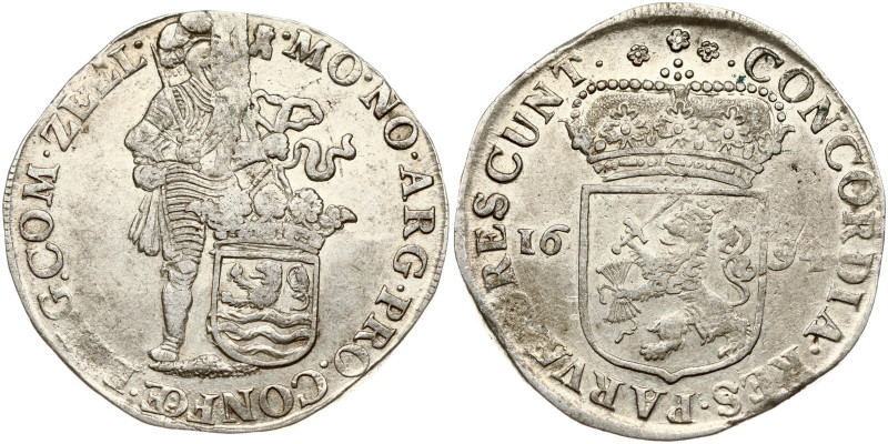 Netherlands Zeeland Silver Ducat 1694 Silver 27.83 g KM  52.1