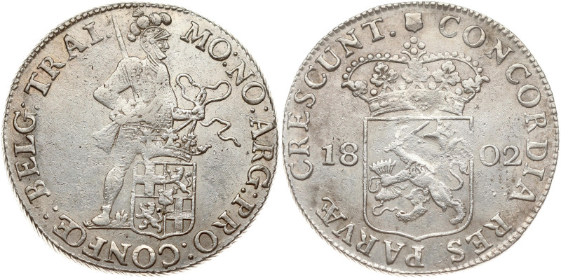 Netherlands, Batavian Republic, Utrecht. Silver Ducat 1802. Silver 27.98 g. KM 1...