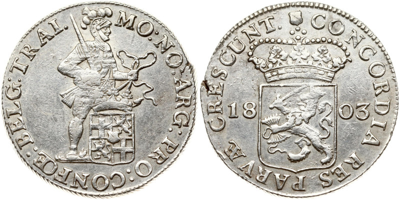 Netherlands, Batavian Republic, Utrecht. Silver Ducat 1803. Silver 28.00 g. KM 1...