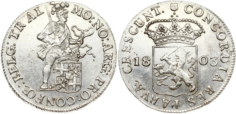 Netherlands, Batavian Republic, Utrecht. Silver Ducat 1803. Silver 28.02 g. KM 1...