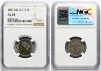 USA 5 Cents 1883 NGC AU 58