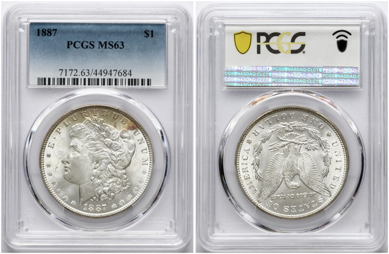 USA. Morgan Dollar 1887, Philadelphia. Silver. KM 110. PCGS MS 63.