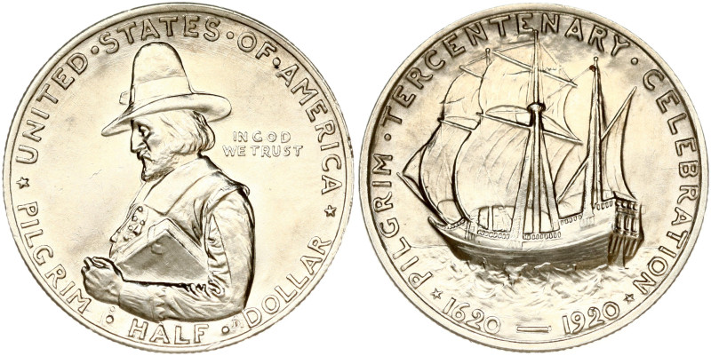 USA. 1/2 Dollar 1920 Pilgrim Tercentenary. Landing of Pilgrims in Plymouth, Mass...