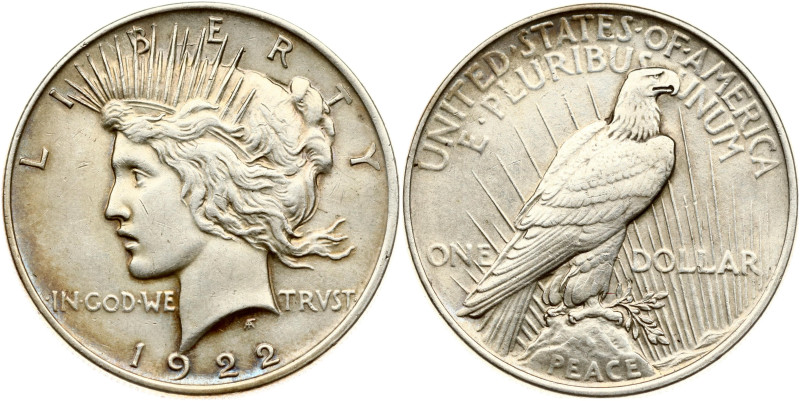USA. Peace Dollar 1922, Philadelphia. Silver 26.62 g. KM 150.