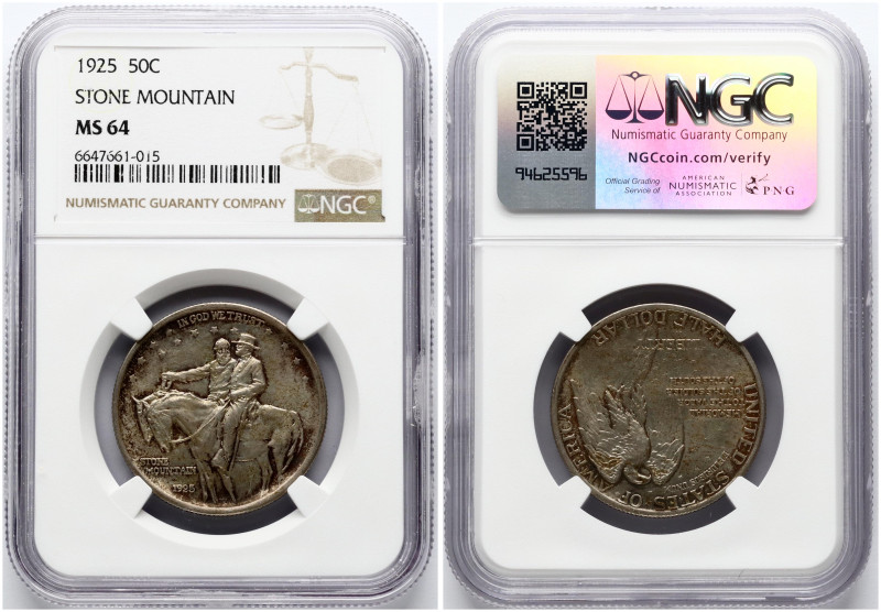 USA. 1/2 Dollar 1925, Stone Mountain Memorial. Silver. KM 157. NGC MS 64.