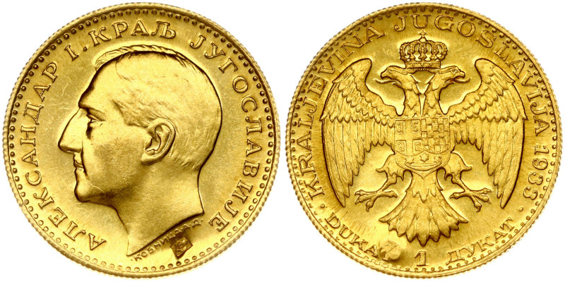 Yugoslavia. Alexander I (1929-1934). 1 Ducat 1933 k. (Countermark: Ear of Corn)....