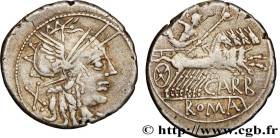 PAPIRIA
Type : Denier 
Date : 121 AC. 
Mint name / Town : Rome 
Metal : silver 
Millesimal fineness : 950  ‰
Diameter : 21,5  mm
Orientation dies : 9 ...
