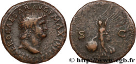 NERO
Type : As 
Date : 66 
Mint name / Town : Lyon 
Metal : copper 
Diameter : 28  mm
Orientation dies : 6  h.
Weight : 9,70  g.
Obverse legend : IMP ...