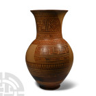 Large Greek Geometric Terracotta Oinochoe with Swastikas