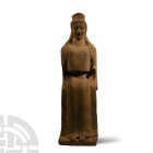 Massive Archaic Greek Terracotta Statuette of a Seated Goddess Demeter