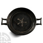 Greek Terracotta Black-Glazed Stemless Cup
