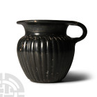 Greek Apulian Single-Handled Fluted Blackware Wine Cup