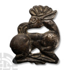 Greek Stag Looking Back Silver Belt Mount