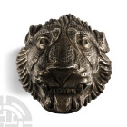 Late Parthian Silver Lion-Head Terminal