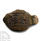 Byzantine Lead Plaque with Menorah Inscribed by Jakob the Scribe