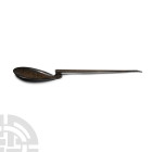 Byzantine Silver Swan-Necked Ligula Spoon with Cross