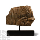 Byzantine Stone Relief Section with Draped Figure